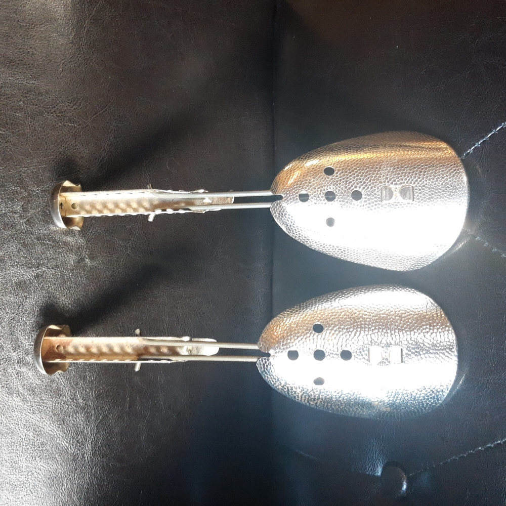 Vintage pair A&J metal Shoe Tree Forms Stretcher Adjustable Made in USA